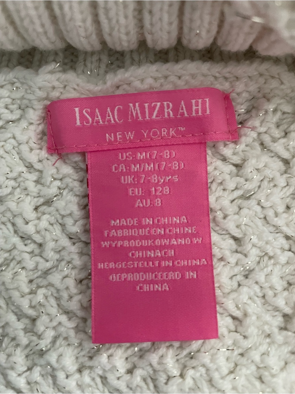 Isaac Mizrahi Cream Cable Knit Turtleneck Poncho w/ adorable buttons & faux fur - Picture 3 of 4